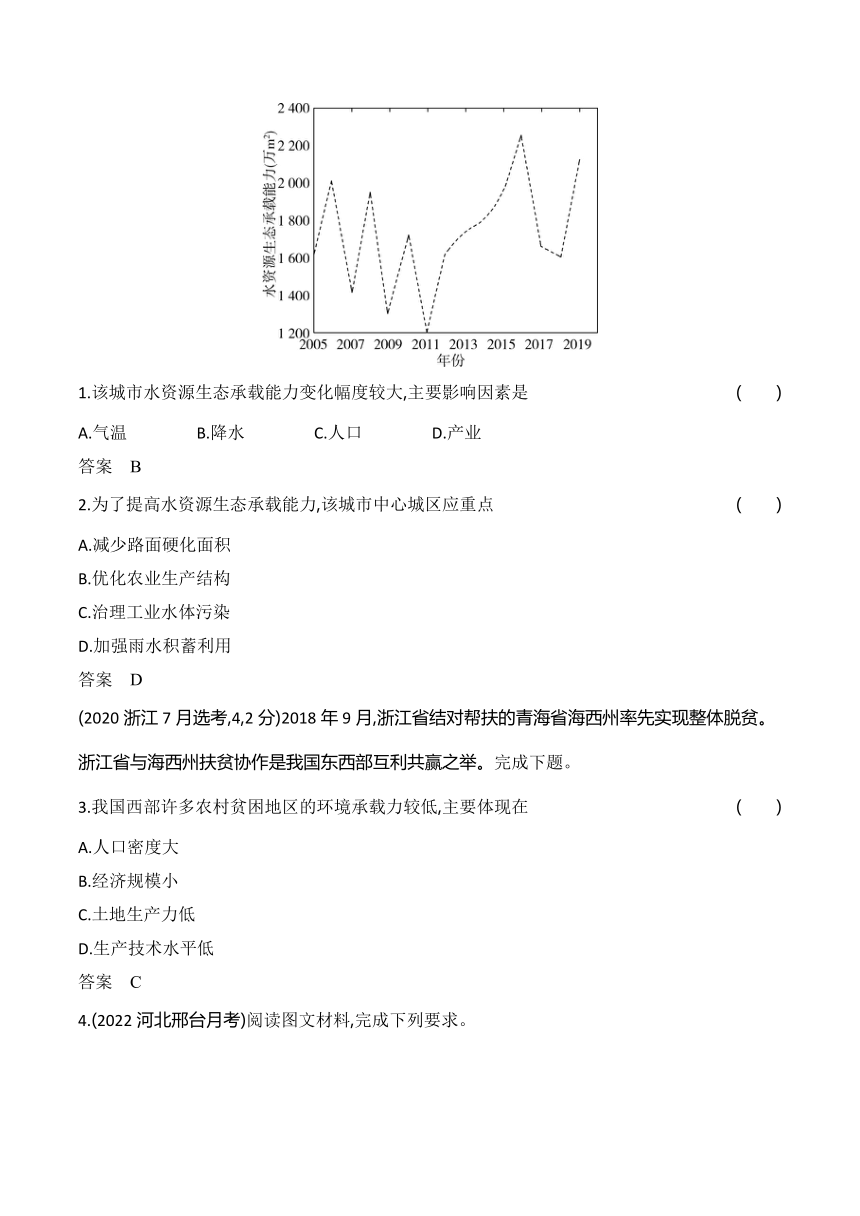 2024广东高考地理第一轮章节复习--专题七人口与地理环境(含答案)