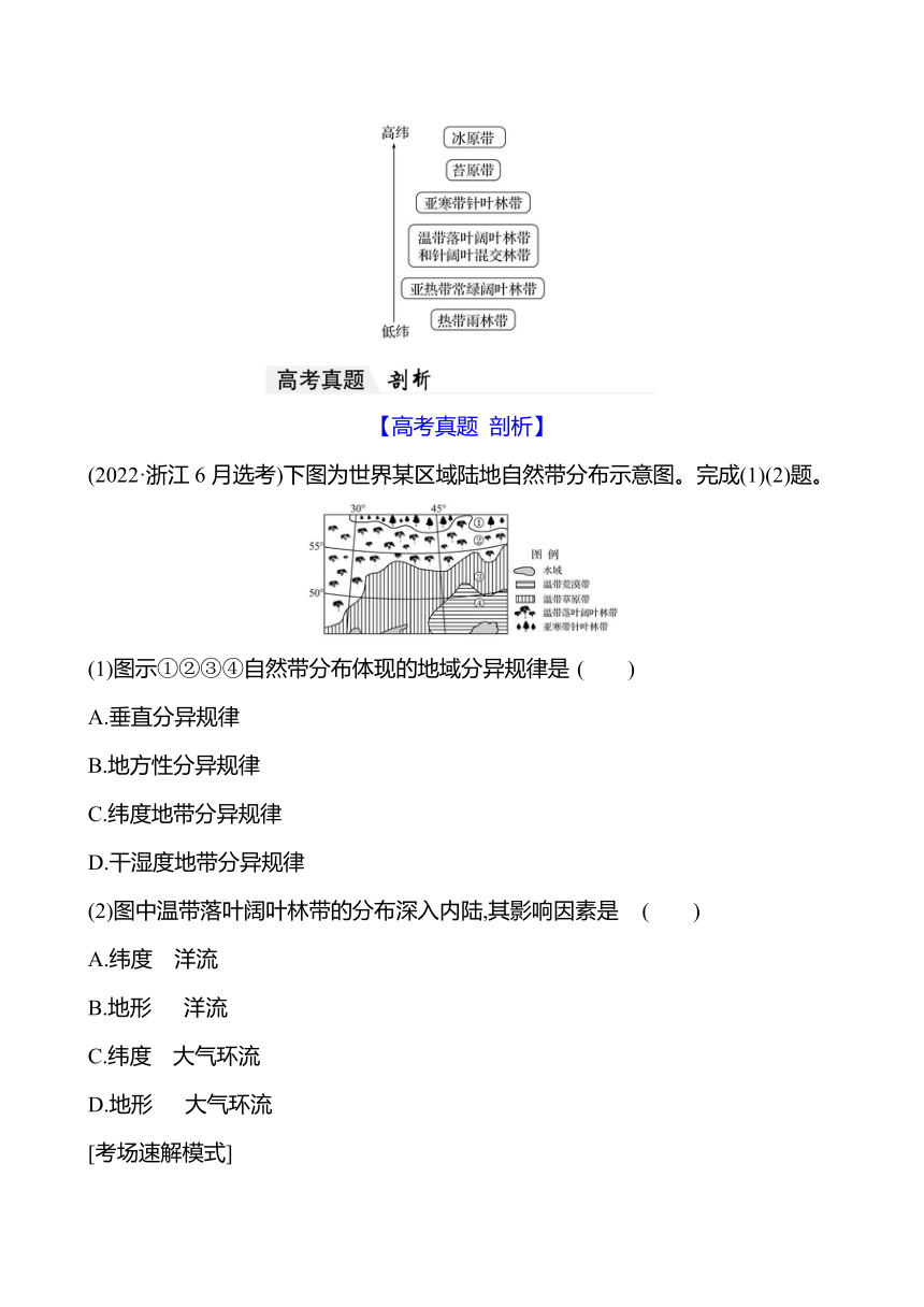 2024届高三地理一轮复习系列 第六章 第三节　自然环境的地域差异性 复习学案（含解析）