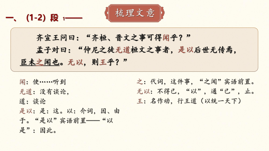 1.2 *《齐桓晋文之事》课件(共67张PPT)