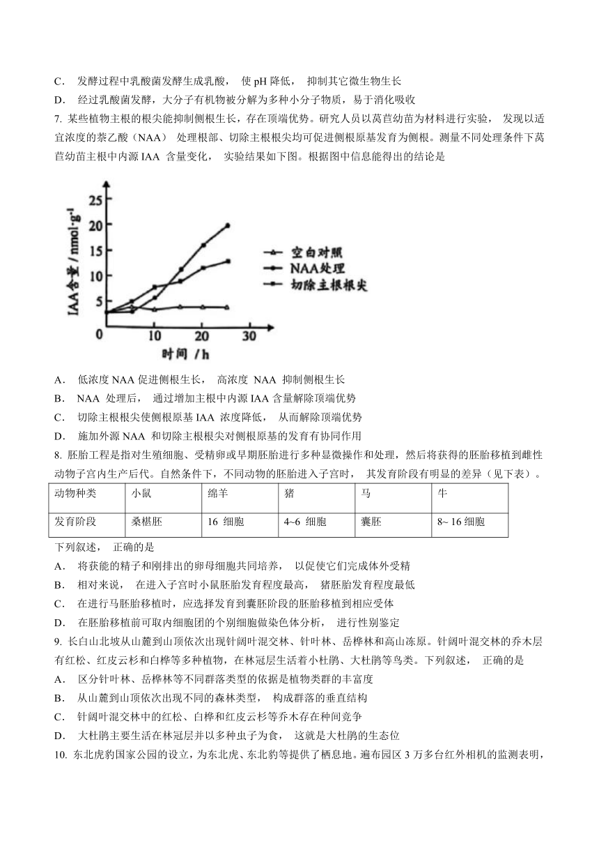 广东省广州市2024届高三下学期一模考试生物学试题（含答案）