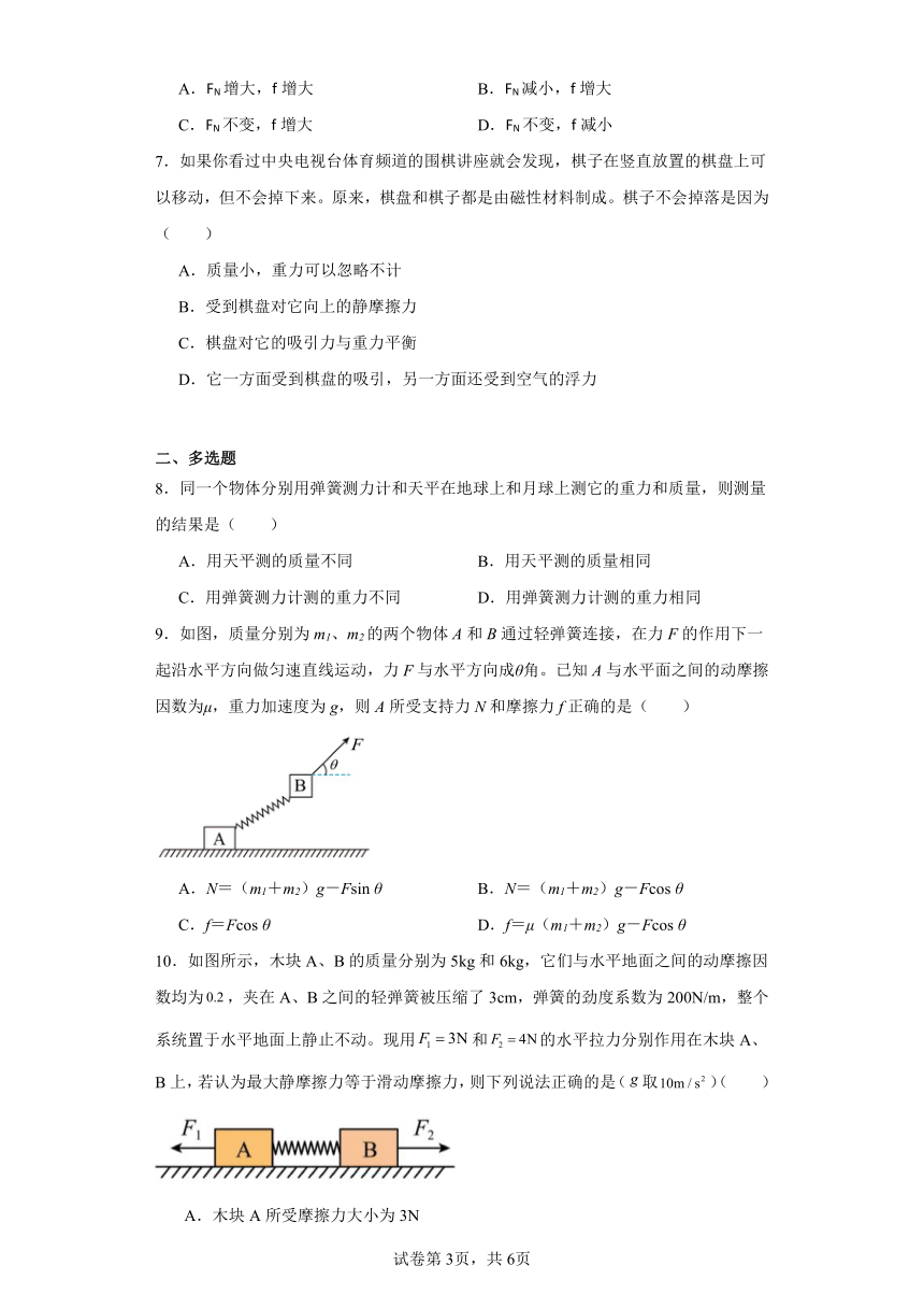 2023年高一物理 第三章 相互作用-力 单元检测（含答案）