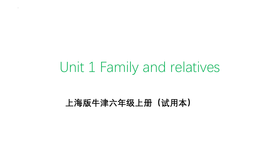 （牛津上海试用本）英语六年级上册 Module 1 Unit 1 Family and relatives 单元复习课件 (共24张PPT)
