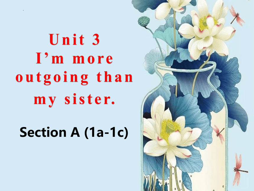 Unit 3I'm more outgoing than my sister Section A 1a-1c课件(共21张PPT)人教版英语八年级上册