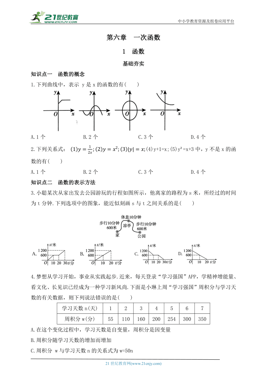 6.1  函数  同步练习（含解析）