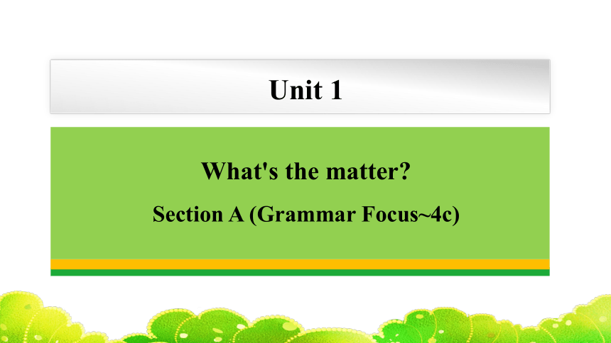 Unit 1 What's the matter Section A Grammar Focus-4c课件(共35张PPT)人教版英语八年级下册