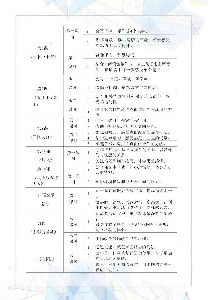 部编小学语文6年级上册第2单元作业设计