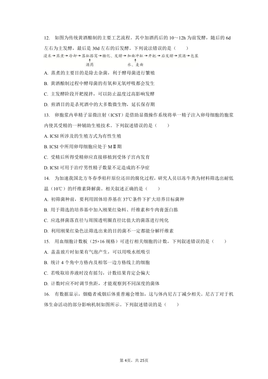 2023-2024学年江苏省南通市如东县高三（上）期初生物试卷（含解析）