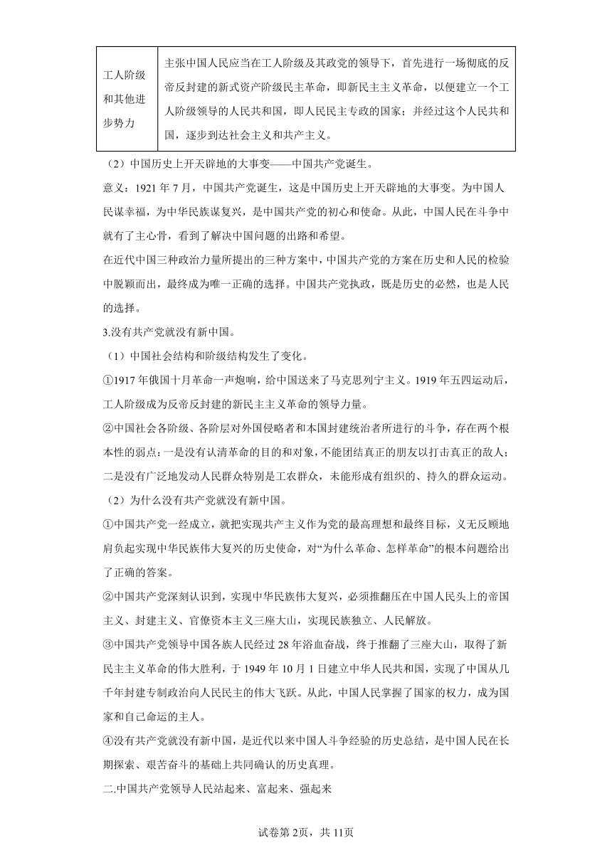 高一政治寒假复习学案（含解析）（统编版必修3）：第05讲历史和人民的选择