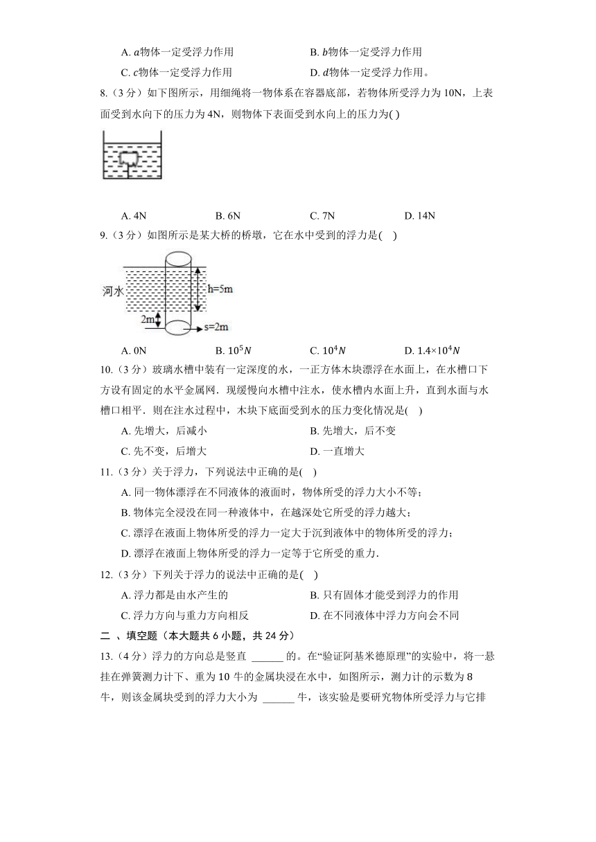 北师大版物理八年级下册《8.5 探究-影响浮力大小因素》同步练习（含解析）