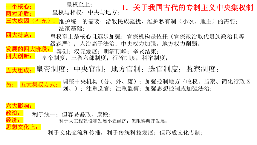 2024届高考历史一轮复习：大一统国家的建立和巩固 复习课件（13张PPT）