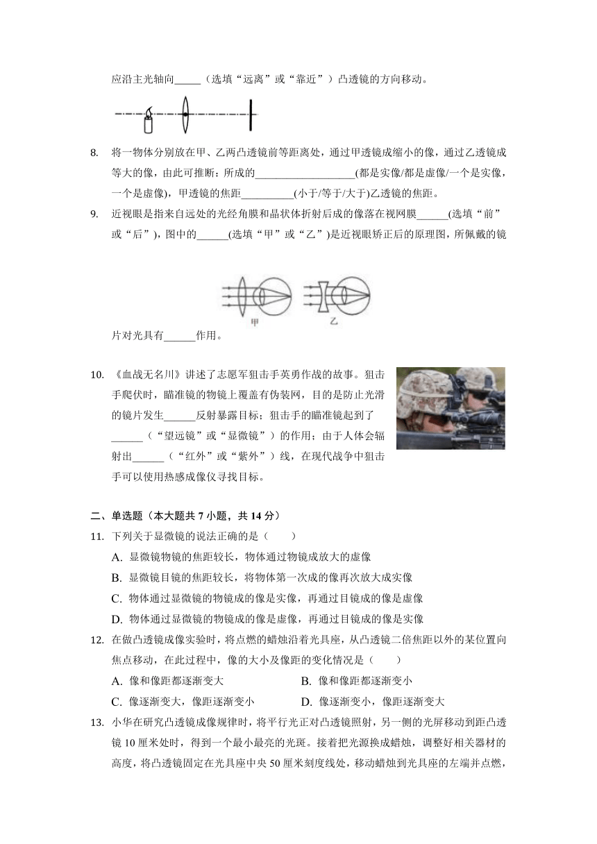 第五章《透镜及其应用》单元测试（含答案）2023-2024学年人教版物理八年级上册