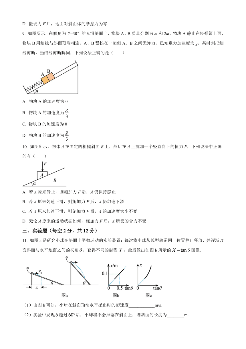 江西省上饶市余干县私立蓝天中学2023-2024学年高三上学期第二次月考物理试题（原卷版+解析版）