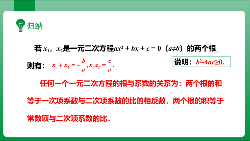21.2.4  一元二次方程的根与系数的关系 课件 (共20张PPT)