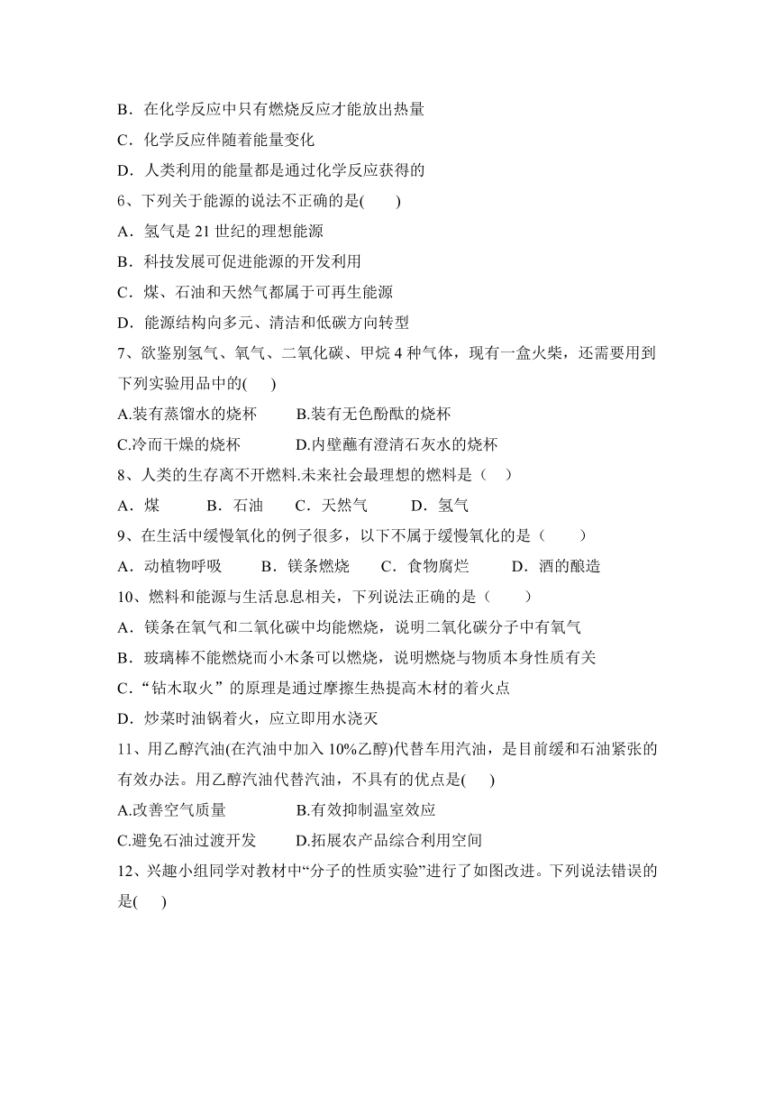 2023—2024学年人教化学九年级上册第七单元 燃料及其利用  分层题(含答案)