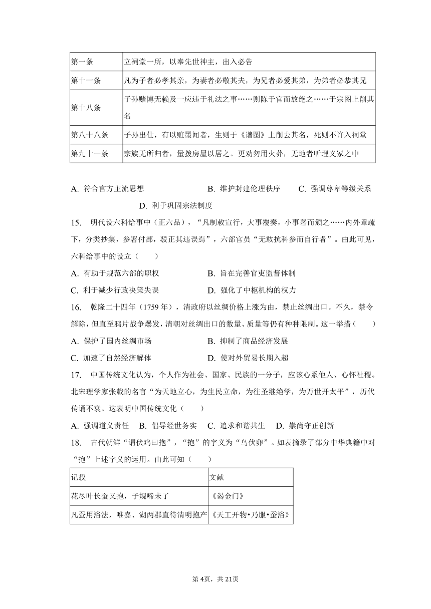 2022-2023学年吉林省白山市六盟校联考高二（下）期末历史试卷（含解析）