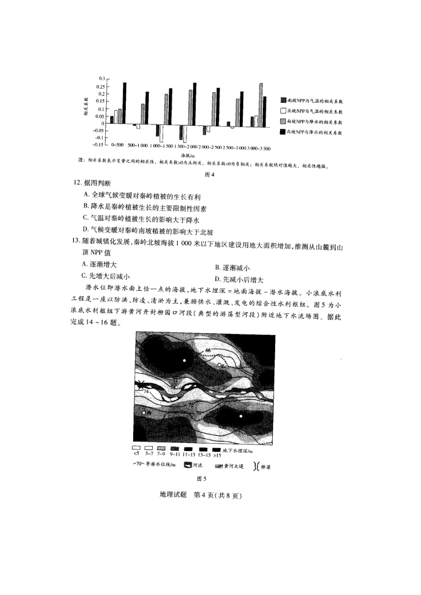 2024年安徽省示范高中皖北协作区第26届高三联考地理试卷（扫描版无答案）