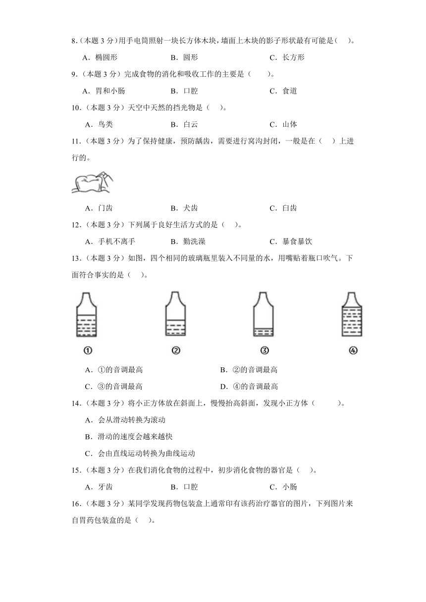 2023-2024年四年级上册科学（湘教版）  期末模拟试卷（一）（含解析）