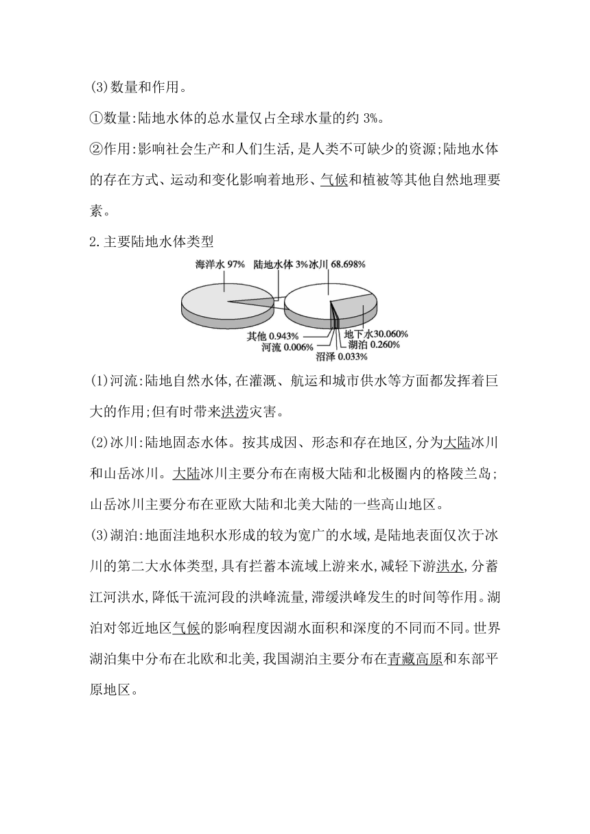 第一节　陆地水体及其关系学案（含解析）