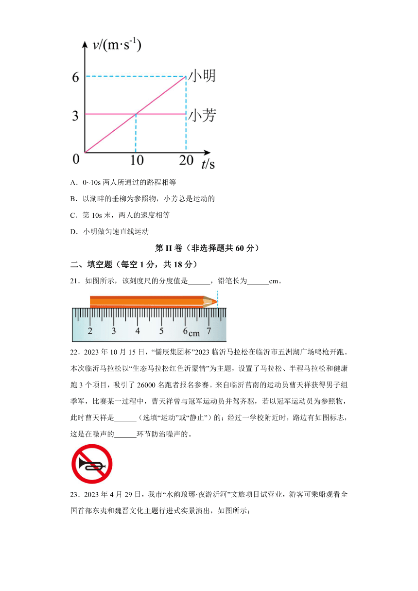 山东省临沂市郯城县2023-2024学年八年级上学期期中考试物理试题（解析版）