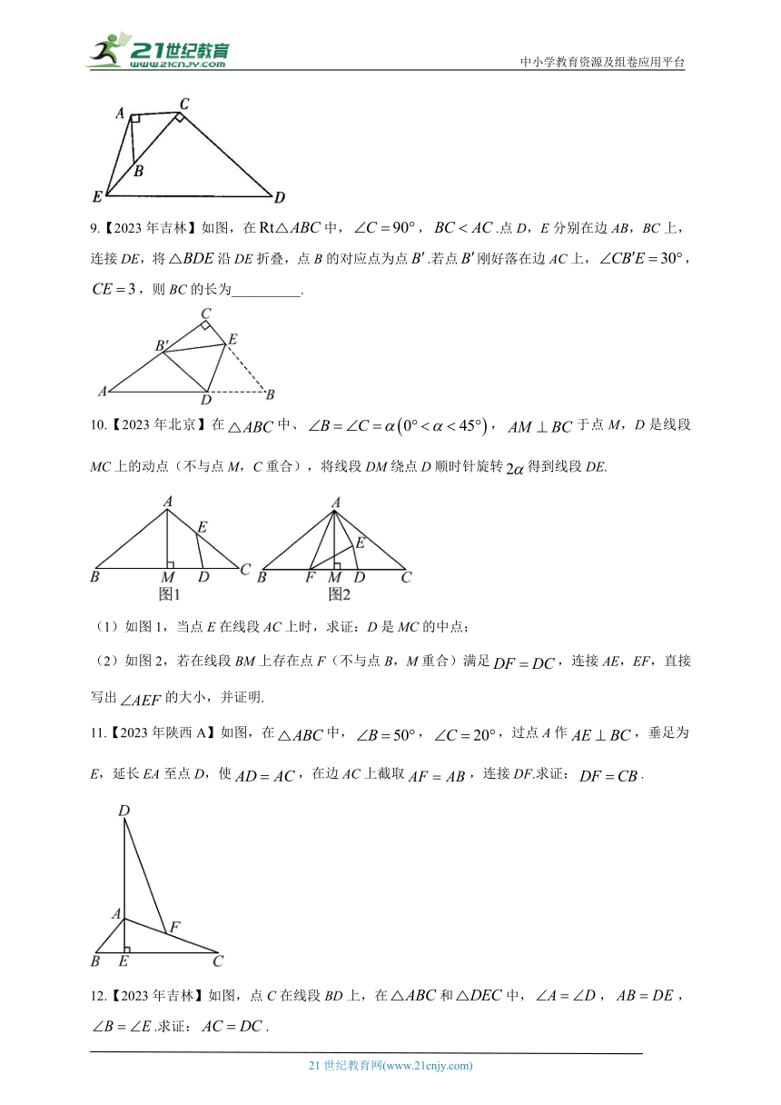 （5）三角形——2023年中考数学真题专项汇编（含解析）