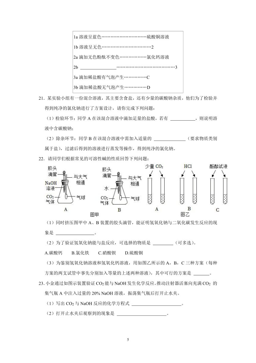 ”精品作业“1.4 常见的碱 第1课时（基础版）(含答案)