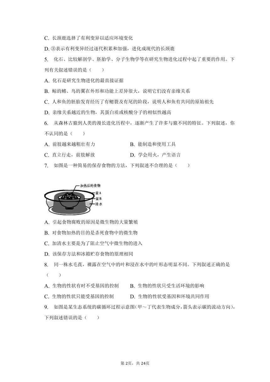 2022-2023学年山东省菏泽市巨野县八年级（下）期末生物试卷（含解析）