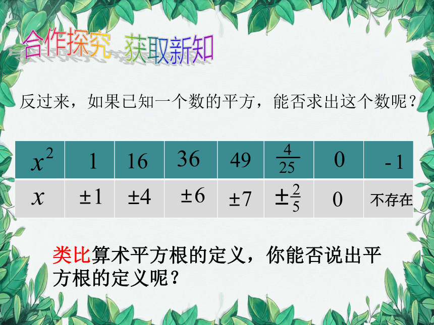 北师大版数学八年级上册 2.2平方根  课件(共19张PPT)