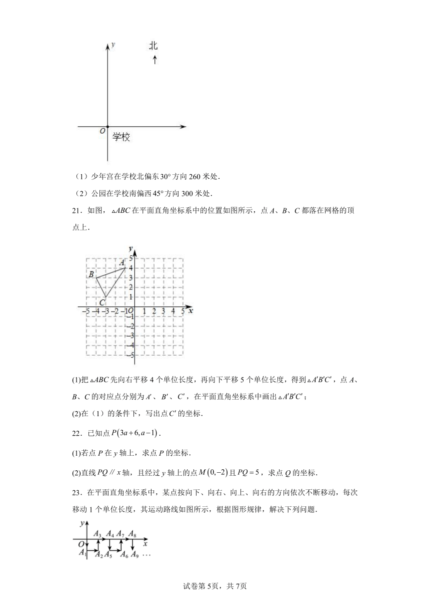 第七章平面直角坐标系 单元测试（含解析）七年级数学下册人教版
