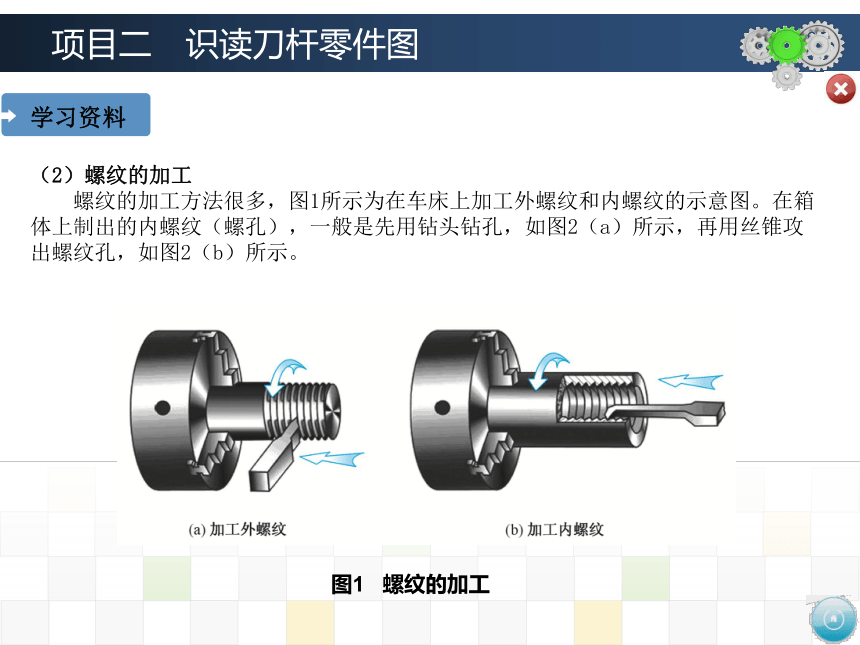 项目二　识读刀杆零件图 课件(共34张PPT)-《机械制图》同步教学（大连理工大学出版社）