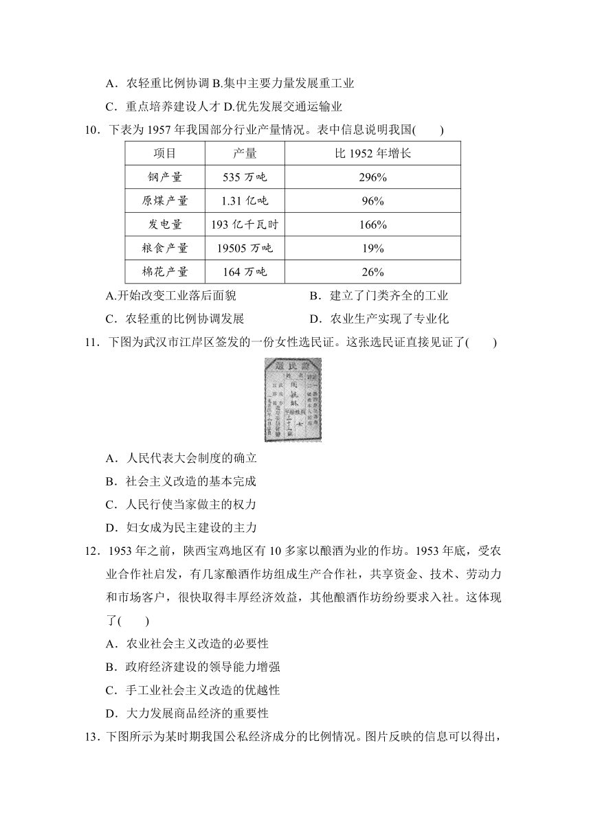 部编版历史八年级下册一、二单元学情评估（含答案）