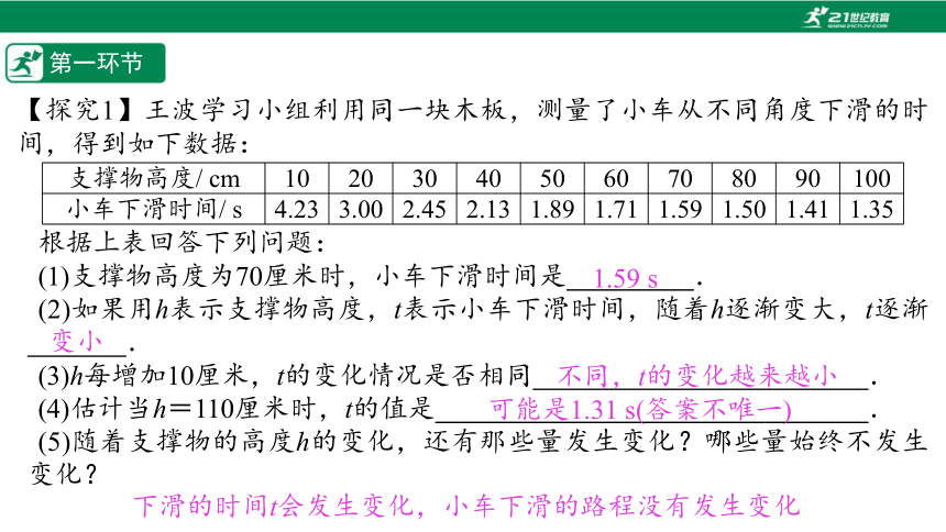 【五环分层导学-课件】3-1 用表格表示的变量间关系-北师大版数学七(下)