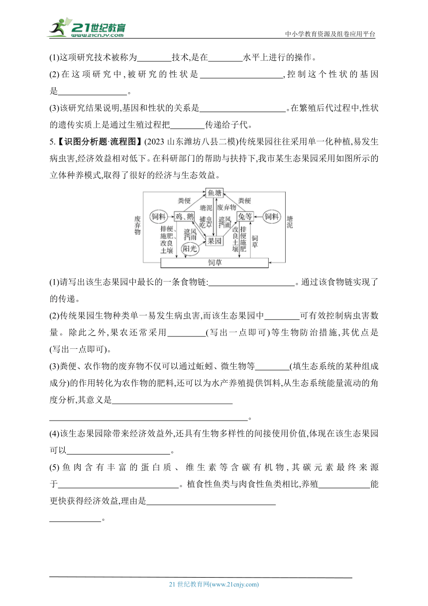 2024济南版生物学八年级下学期--专项素养综合全练(五) 识图分析(含解析)