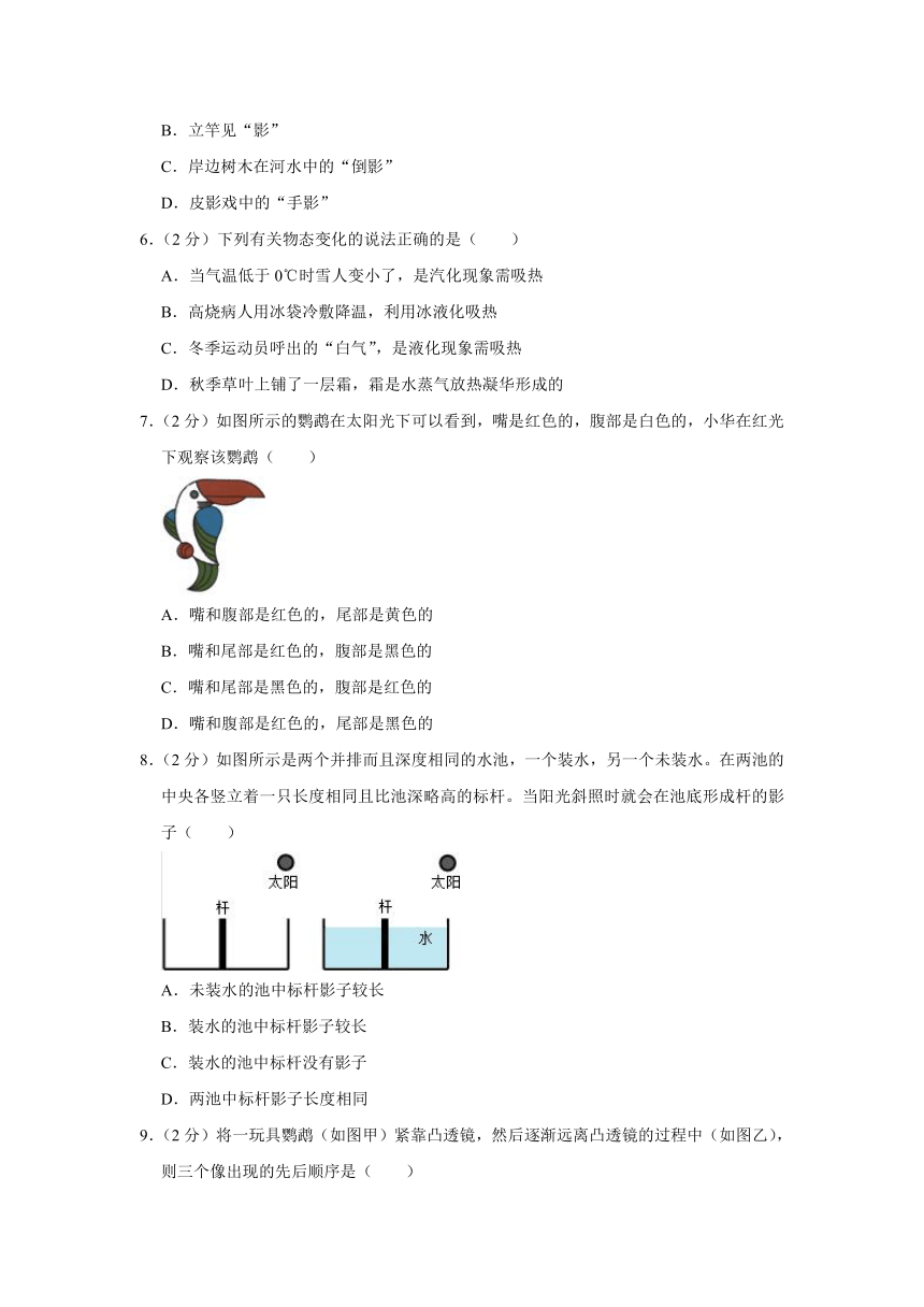 江苏省泰州市靖江市滨江学校2023-2024学年八年级上学期期中物理试卷（含答案）