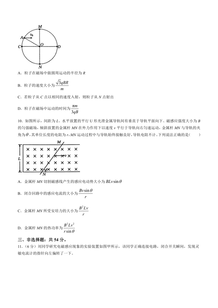 河北省保定市部分高中2023-2024学年高二上学期12月联考试题物理（解析版）