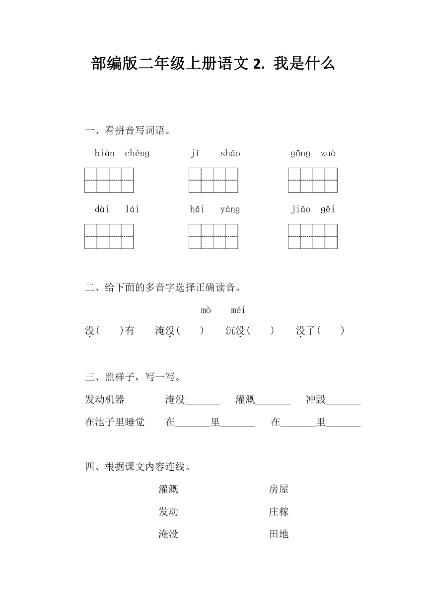 第2课 我是什么 同步练习（含答案）