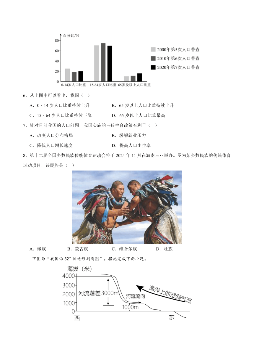 备战2024年中考地理模拟卷（四川成都专用）07（含答案）