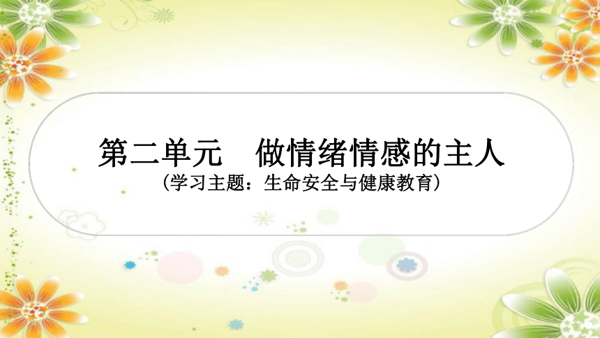 2024年中考道德与法治课件（甘肃专用）七年级下册第二单元　做情绪情感的主人 (共33张PPT)