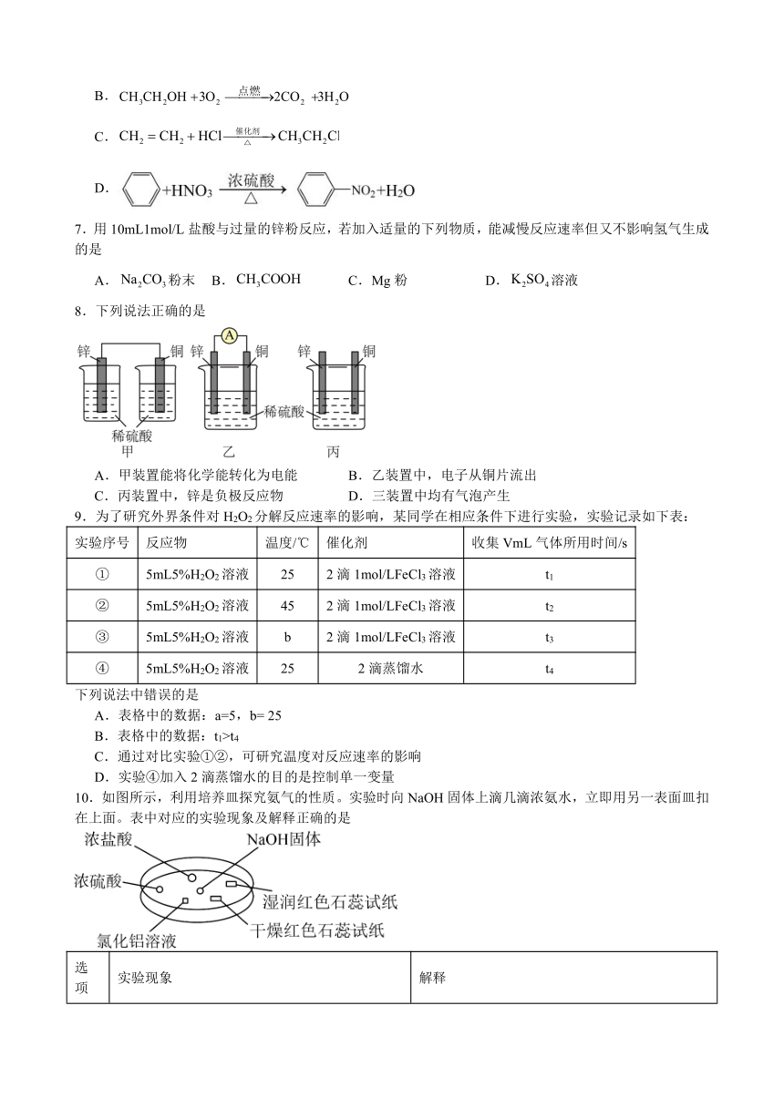 江西省宜春市重点中学2023-2024学年高二上学期开学考试化学试题（含答案）