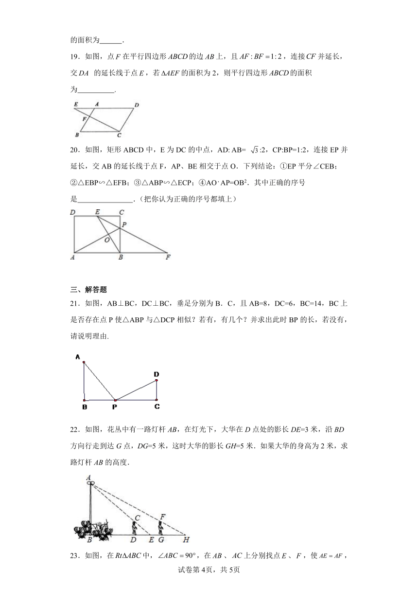 浙教版数学九年级上册 4.3相似三角形随堂练习-（含答案）