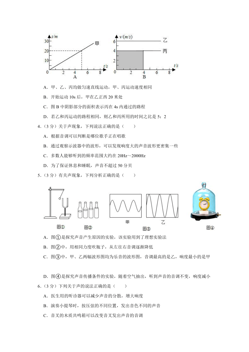 山东省聊城市阳谷县2023-2024学年八年级上学期期中物理试卷（含解析）