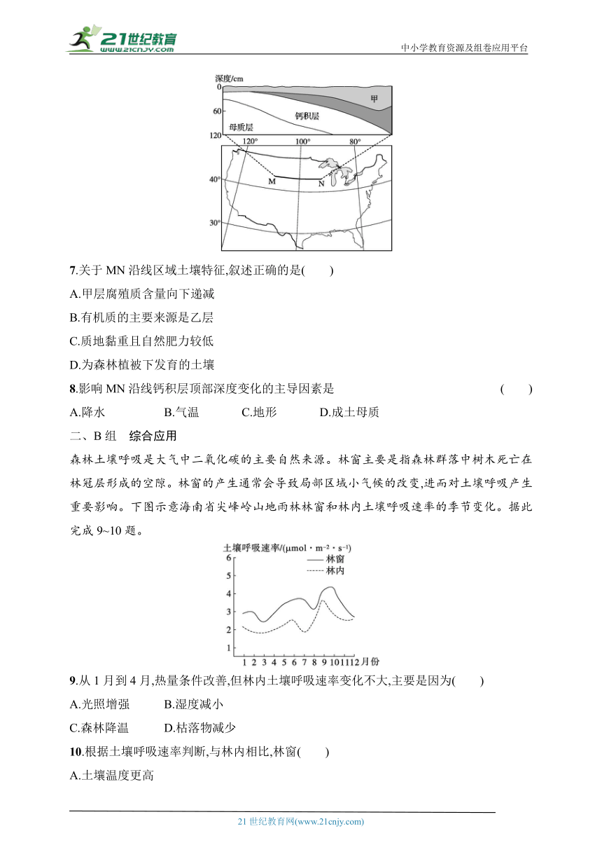 2024浙江专版新教材地理高考第一轮基础练--考点分层练44　土壤剖面（含解析）