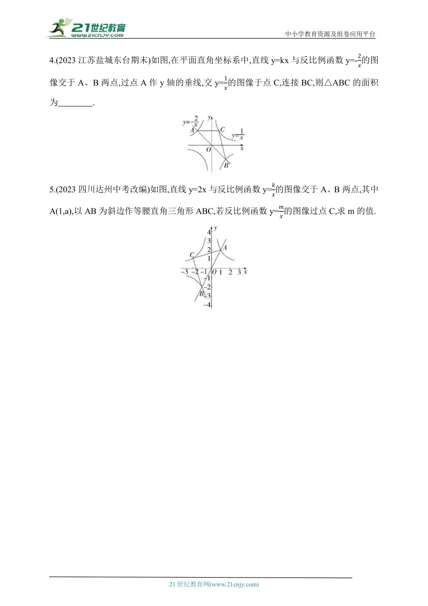 2024苏教版数学八年级下学期--专项素养综合全练(六)k的几何意义（含解析）