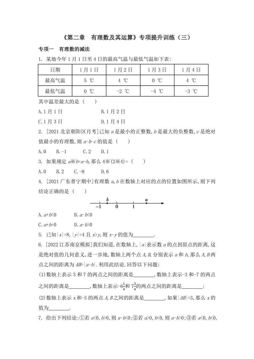 北师大版数学七年级上册  第二章 有理数及其运算专项提升训练（三） （含解析）