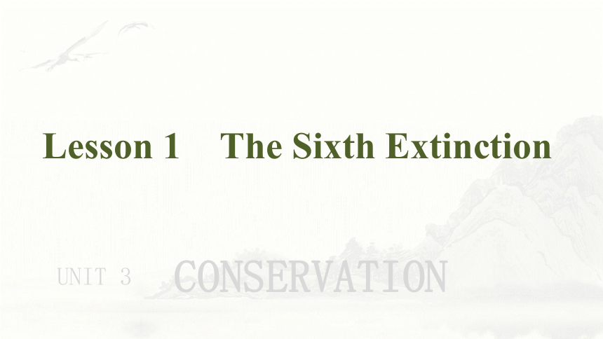 北师大版（2019）选择性必修 第一册Unit 3 Conservation Lesson 1 The Sixth Extinction课件 (共36张PPT)