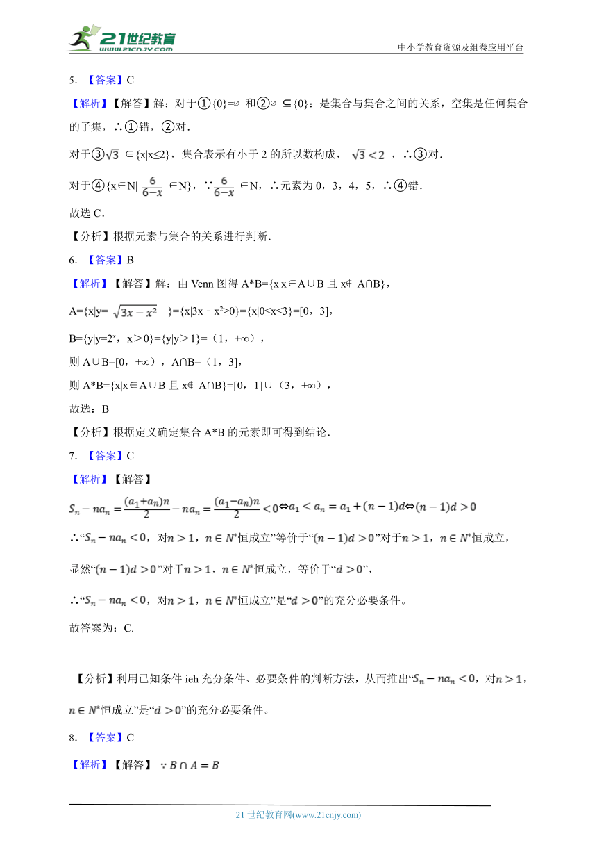 第一章 集合与常用逻辑用语 综合测试题（含解析）