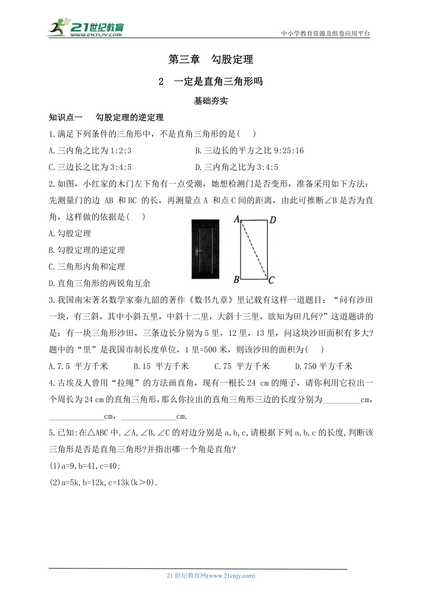 3.2 一定是直角三角形吗同步练习（含解析）