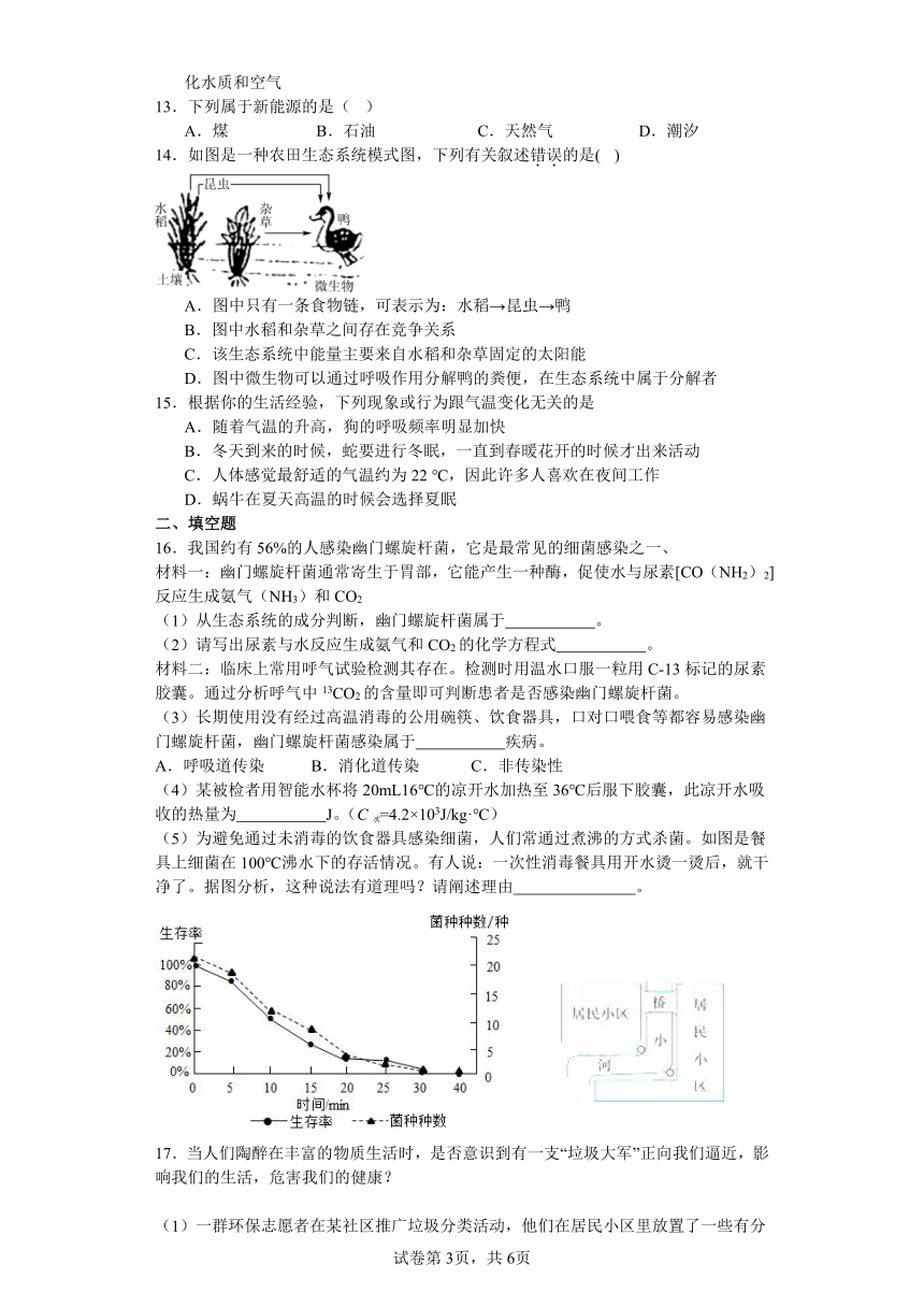 浙教版九年级下册科学期末冲刺练习8（含答案）