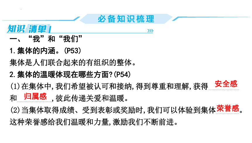 第三单元  在集体中成长  复习课件(共23张PPT) 统编版道德与法治七年级下册