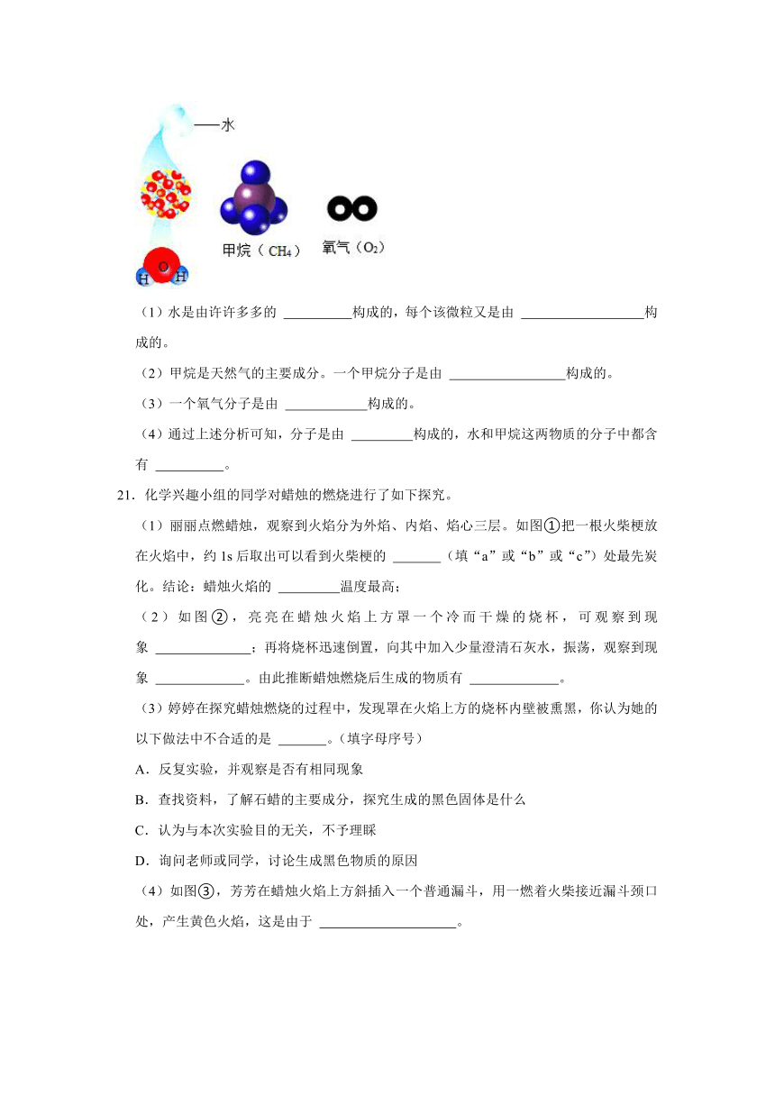 鲁教五四新版八年级上册第一单元 步入化学殿堂2023年单元测试卷