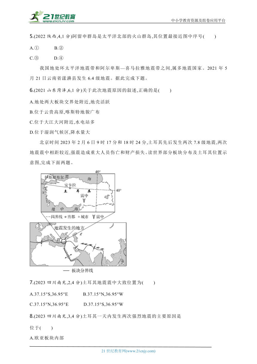 2024年中考地理专题练--主题一　陆地和海洋（含解析）